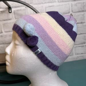 NWT American Eagle Purple Striped Winter Knit Beanie Hat